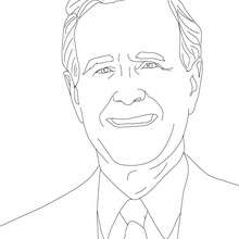 President GEORGE BUSH father coloring page - Coloring page - FAMOUS PEOPLE Coloring pages - FAMOUS AMERICAN PEOPLE coloring pages - PRESIDENTS of the United States