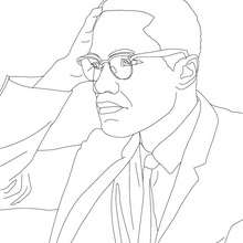 MALCOM X coloring page - Coloring page - FAMOUS PEOPLE Coloring pages - FAMOUS AMERICAN PEOPLE coloring pages - IMPORTANT PEOPLE in The USA History