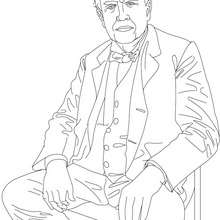THOMAS EDISON coloring page - Coloring page - FAMOUS PEOPLE Coloring pages - FAMOUS AMERICAN PEOPLE coloring pages - IMPORTANT PEOPLE in The USA History