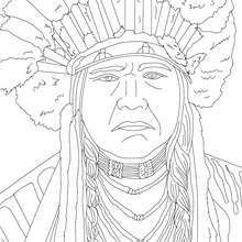 POWHATAN coloring page - Coloring page - FAMOUS PEOPLE Coloring pages - FAMOUS AMERICAN PEOPLE coloring pages - NATIVE AMERICANS coloring pages