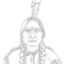 SITTING BULL coloring page - Coloring page - FAMOUS PEOPLE Coloring pages - FAMOUS AMERICAN PEOPLE coloring pages - NATIVE AMERICANS coloring pages