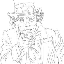 UNCLE SAM coloring page - Coloring page - FAMOUS PEOPLE Coloring pages - FAMOUS AMERICAN PEOPLE coloring pages - IMPORTANT PEOPLE in The USA History