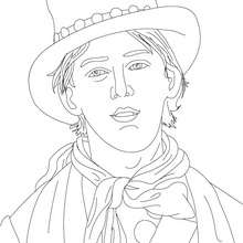 BILLY THE KID coloring page - Coloring page - FAMOUS PEOPLE Coloring pages - FAMOUS AMERICAN PEOPLE coloring pages - WILD WEST LEGENDARY PEOPLE