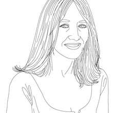 J.K. ROWLING colouring page - Coloring page - FAMOUS PEOPLE Coloring pages - FAMOUS BRITISH PEOPLE colouring pages - BRITISH AUTHORS colouring pages