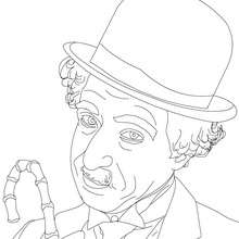 SIR CHARLIE CHAPLIN to colour in - Coloring page - FAMOUS PEOPLE Coloring pages - FAMOUS BRITISH PEOPLE colouring pages - BRITISH CELEBRITIES colouring pages