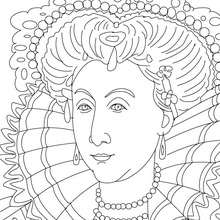 QUEEN ELIZABETH I colouring page - Coloring page - FAMOUS PEOPLE Coloring pages - FAMOUS BRITISH PEOPLE colouring pages - BRITISH KINGS AND PRINCES colouring pages