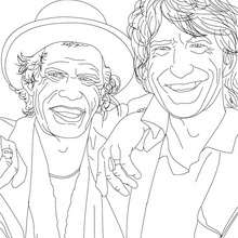 MICK JAGGER AND KEITH RICHARD colouring page - Coloring page - FAMOUS PEOPLE Coloring pages - FAMOUS BRITISH PEOPLE colouring pages - BRITISH CELEBRITIES colouring pages