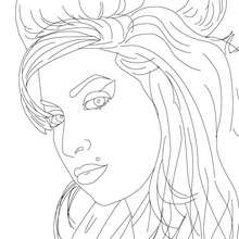 AMY WINEHOUSE British singer coloring page