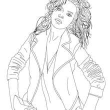 KATE MOSS colouring page - Coloring page - FAMOUS PEOPLE Coloring pages - FAMOUS BRITISH PEOPLE colouring pages - BRITISH CELEBRITIES colouring pages