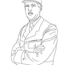 President CHARLES DE GAULLE coloring page