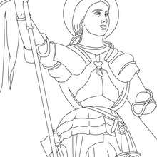 JOAN OF ARC the Maid of Orléans coloring page - Coloring page - FAMOUS PEOPLE Coloring pages - FAMOUS FRENCH PEOPLE coloring pages - IMPORTANT PEOPLE IN FRANCE'S HISTORY coloring pages