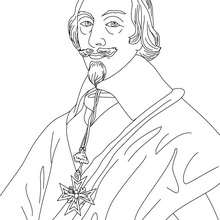 CARDINAL DUKE OF RICHELIEU coloring page - Coloring page - FAMOUS PEOPLE Coloring pages - FAMOUS FRENCH PEOPLE coloring pages - IMPORTANT PEOPLE IN FRANCE'S HISTORY coloring pages