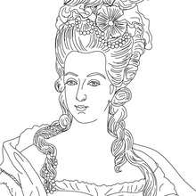 MARIE ANTOINETTE, Queen of France coloring page - Coloring page - FAMOUS PEOPLE Coloring pages - FAMOUS FRENCH PEOPLE coloring pages - FRENCH KINGS AND QUEENS coloring pages
