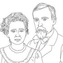 PIERRE and MARIE CURIE coloring page - Coloring page - FAMOUS PEOPLE Coloring pages - FAMOUS FRENCH PEOPLE coloring pages - IMPORTANT PEOPLE IN FRANCE'S HISTORY coloring pages