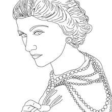 COCO CHANEL French designer coloring page - Coloring page - FAMOUS PEOPLE Coloring pages - FAMOUS FRENCH PEOPLE coloring pages - FRENCH CELEBRITIES coloring pages