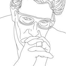 YVE SAINT LAURENT French designer coloring page - Coloring page - FAMOUS PEOPLE Coloring pages - FAMOUS FRENCH PEOPLE coloring pages - FRENCH CELEBRITIES coloring pages