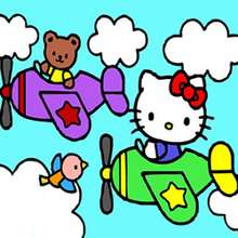 Hello Kitty Pilot sliding puzzle online puzzle