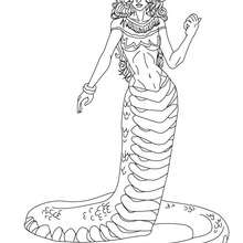 ECHIDNA the half woman and half snake creature coloring page