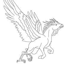 HIPPALECTYRON the fabulous rooster-horse creature coloring page