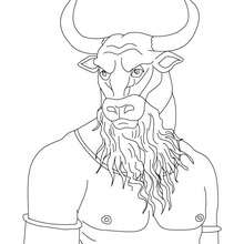 MINOTAUR the bull-headed man monster coloring page