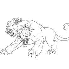 ORTHROS the 2 headed dog coloring page