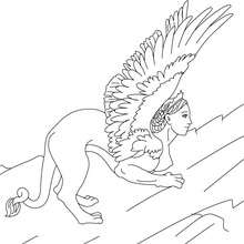SPHINX the monstruous woman-headed lion of greek mythology coloring page