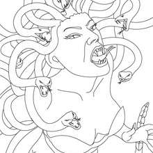MEDUSA the gorgon with snake hair coloring page - Coloring page - COUNTRIES Coloring Pages - GREECE coloring pages - GREEK MYTHOLOGY coloring pages - GREEK FABULOUS CREATURES AND MONSTERS coloring pages