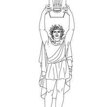 APOLLO the Greek god of Arts and Music coloring page