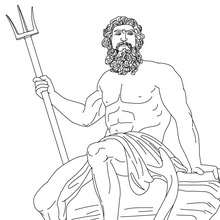 POSEIDON the Greek god of the sea coloring page