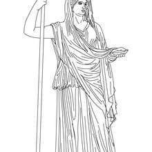 HERA the Greek matron goddess coloring page