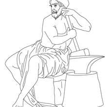 HEPHAESTUS the Greek god of fire coloring page
