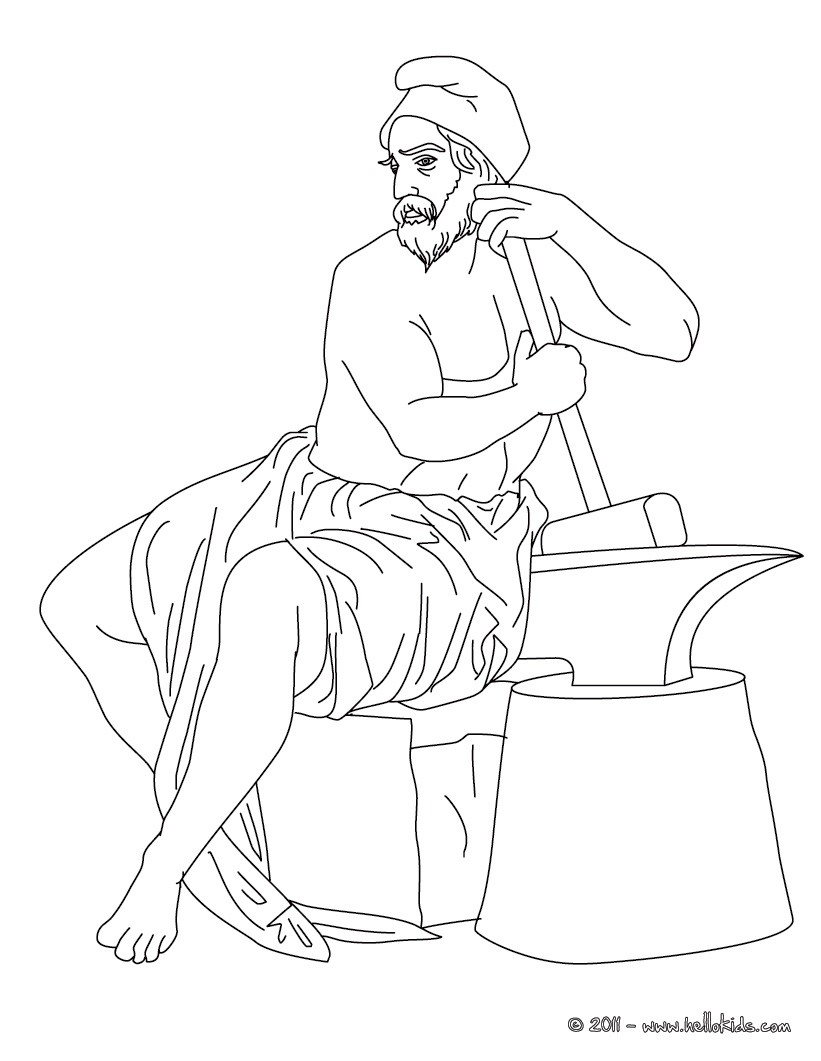 27 hephaestus greek god of fire coloring page z7m source