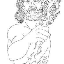 ZEUS the Greek king of the gods coloring page