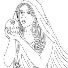 PERSEPHONE the Greek goddess of spring growth coloring page