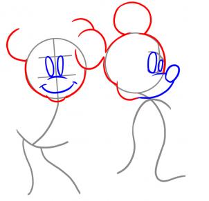 How to draw how to draw mickey and minnie - Hellokids.com