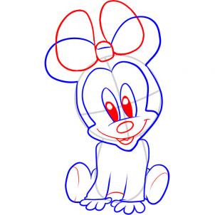 How to draw how to draw baby minnie mouse - Hellokids.com