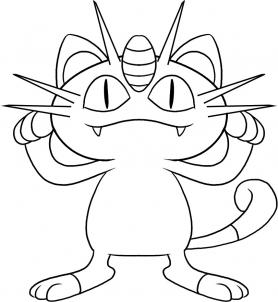 How to draw meowth - Hellokids.com