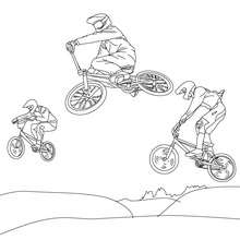 BMX cycling race coloring page - Coloring page - SPORT coloring pages - CYCLING coloring pages