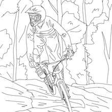 MOUNTAIN BIKE cycling sport coloring page - Coloring page - SPORT coloring pages - CYCLING coloring pages
