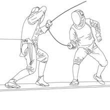 FENCING sport coloring page - Coloring page - SPORT coloring pages - MARTIAL ARTS for kids coloring pages