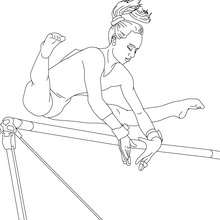 UNEVEN HORSE artistic gymnastics coloring page - Coloring page - SPORT coloring pages - GYMNASTICS coloring pages