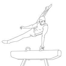 POMMEL HORSE artistic gymnastics coloring page - Coloring page - SPORT coloring pages - GYMNASTICS coloring pages