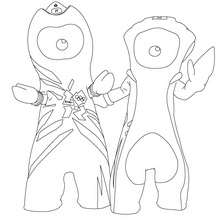 Wenlock and Mandeville London olympic mascots coloring page - Coloring page - SPORT coloring pages - OLYMPIC GAMES coloring pages - OLYMPICS MASCOTS coloring pages