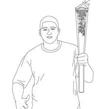 Olympic torch relay coloring page - Coloring page - SPORT coloring pages - OLYMPIC GAMES coloring pages - OLYMPIC SYMBOLS coloring pages