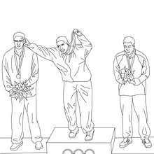 Olympic games victory ceremony coloring page - Coloring page - SPORT coloring pages - OLYMPIC GAMES coloring pages - OLYMPIC CEREMONIES coloring pages