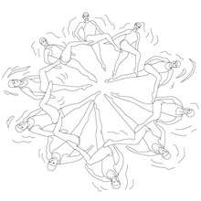 DUETS FREE ROUTINE synchronized swimming coloring page - Coloring page - SPORT coloring pages - SWIMMING coloring pages