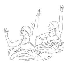 TEAM TECHNICAL ROUTINE synchronized swimming coloring page - Coloring page - SPORT coloring pages - SWIMMING coloring pages