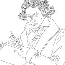 LUDWIG VON BEETHOVEN famous German composer coloring page - Coloring page - COUNTRIES Coloring Pages - GERMANY coloring pages - FIGURES OF GERMAN HISTORY coloring pages