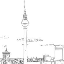 BERLIN TV TOWER coloring page - Coloring page - COUNTRIES Coloring Pages - GERMANY coloring pages - FAMOUS PLACES IN GERMANY coloring pages