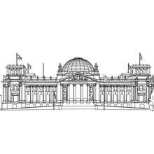 The REICHTAG building in Berlin coloring page - Coloring page - COUNTRIES Coloring Pages - GERMANY coloring pages - FAMOUS PLACES IN GERMANY coloring pages